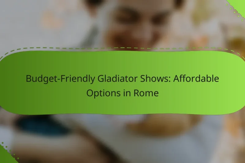 Budget-Friendly Gladiator Shows: Affordable Options in Rome