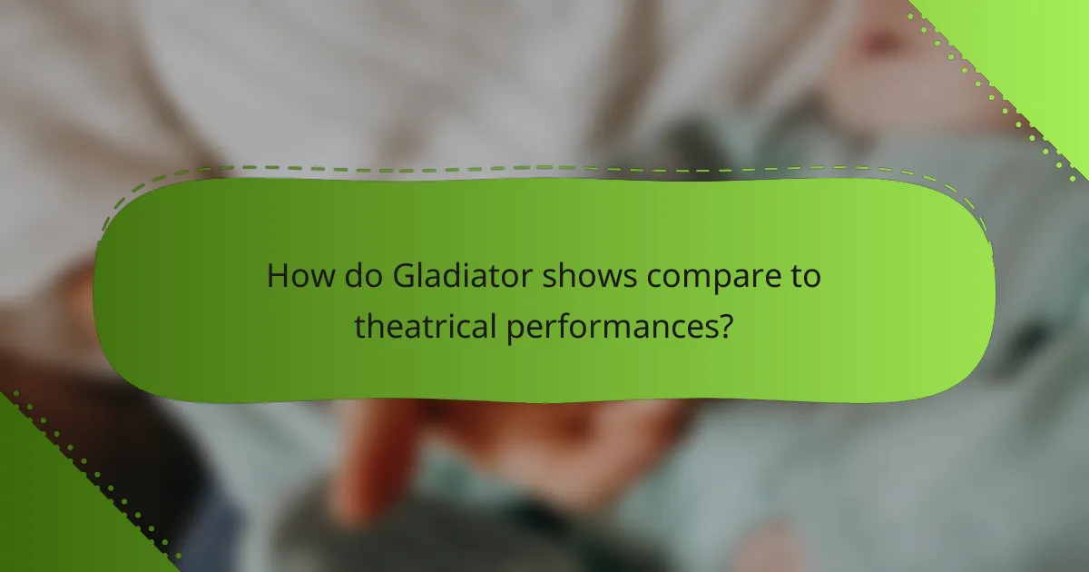 How do Gladiator shows compare to theatrical performances?