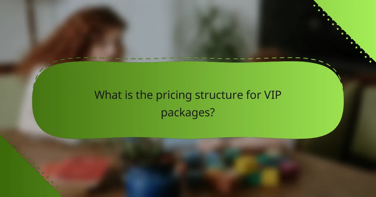 What is the pricing structure for VIP packages?